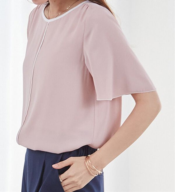 RANAN（ラナン）の「ひんやり！配色ディテールインナー付ブラウス（ブラウス）」｜詳細画像