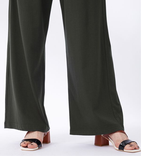 BELLUNA（ベルーナ）の「ひんやり！綿混ドロストワイドパンツ（ワイドパンツ・ガウチョ）」｜詳細画像