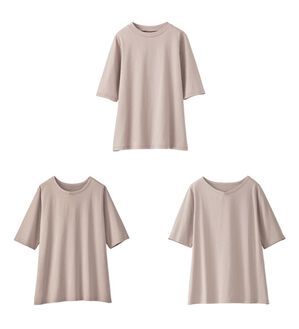 BELLUNA（ベルーナ）の「綿１００％抗菌防臭汗ジミ対策プルオーバー（カットソー）」｜ローズグレー