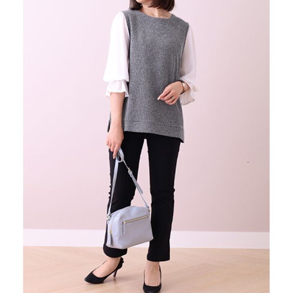 BELLUNA（ベルーナ）の「ツイード調素材レイヤード風プルオーバー（チュニック）」｜詳細画像