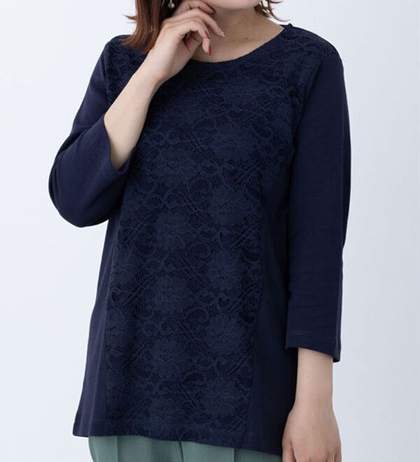 BELLUNA（ベルーナ）の「レース切替大人顔プルオーバー（カットソー）」｜詳細画像