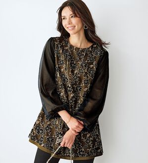 BELLUNA（ベルーナ）の「ベロア花柄チュール重ねチュニック（チュニック）」｜詳細画像