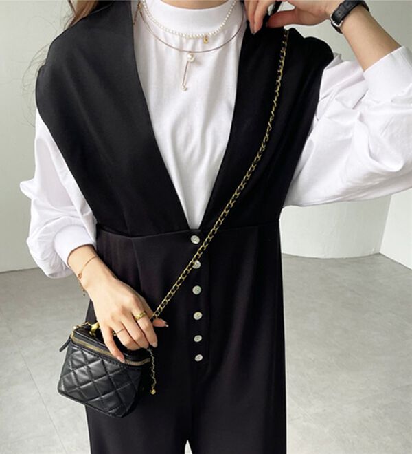 GeeRA（ジーラ）の「深Ｖネックフレンチスリーブサロペット（その他ワンピース）」｜詳細画像