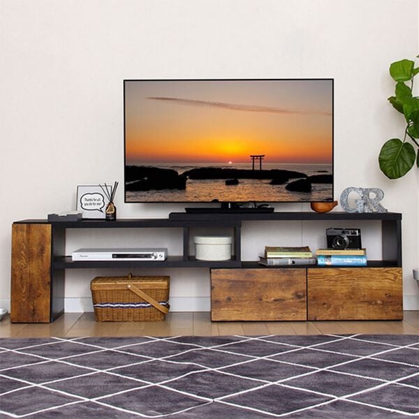 iellio（イエリオ）の「お買得！伸縮できるおしゃれなテレビ台＜テレビボード・コーナーテレビ台・伸縮テレビ台・スライドテレビ台・大量収納・コスパ＞（リビング収納）」｜ヴィンテージ