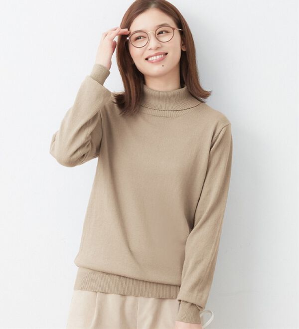 Viola e Viola（ヴィオラ エ ヴィオラ）の「綿１００％リブハイネックセーター（ニット・セーター）」｜詳細画像