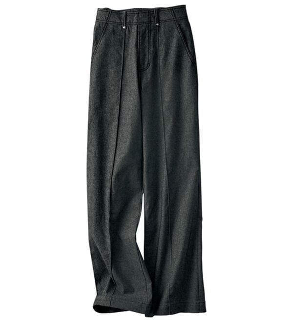 BELLUNA（ベルーナ）の「キレイ色が続く！直線美脚ワイドデニムパンツ（ワイドパンツ・ガウチョ）」｜ブラック