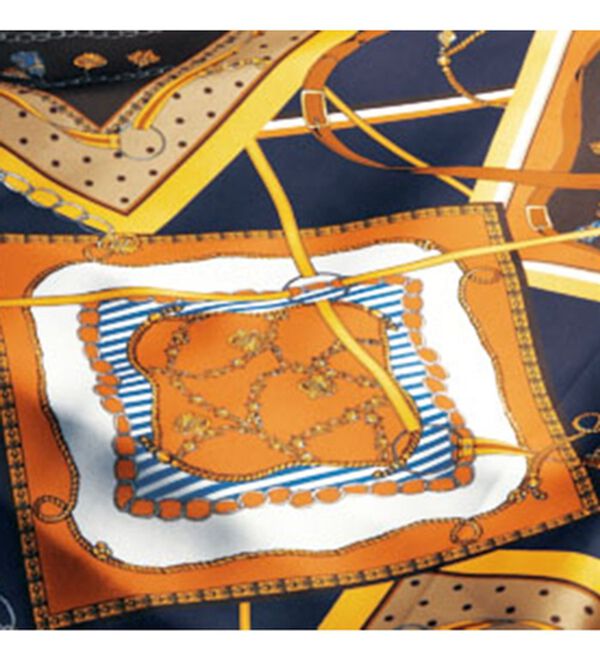 RANAN（ラナン）の「スカーフ柄パネルプリントスカート（ひざ丈スカート）」｜詳細画像