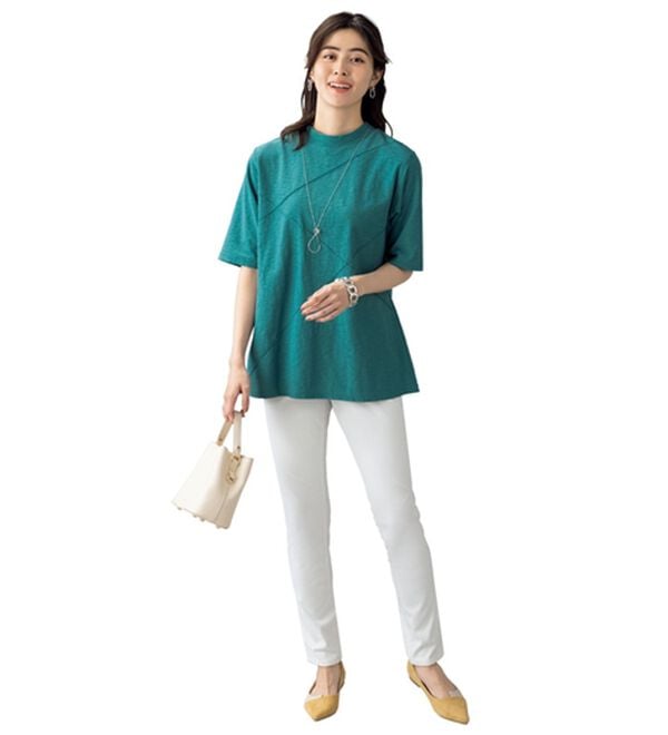 ルフラン（ルフラン）の「ひんやり綿１００％スラブカットソー（カットソー）」｜詳細画像