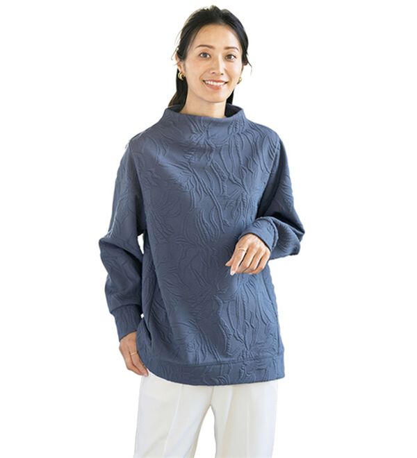 ルフラン（ルフラン）の「【３色組】華ジャカード編トレーナー（カットソー）」｜詳細画像