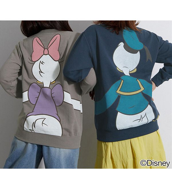 BELLUNA（ベルーナ）の「＜Ｄｉｓｎｅｙ＞【ドナルド＆デイジー】抱き着きプリント裏起毛トレーナー（カットソー）」｜詳細画像