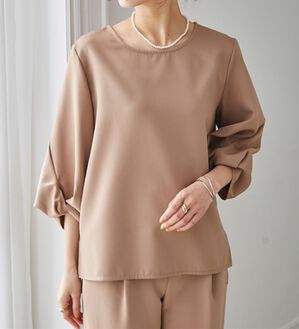 RANAN（ラナン）の「楽ちんキレイ！美人セットアップ（ブラウススーツ）」｜モカ