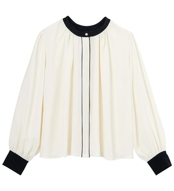 GeeRA（ジーラ）の「前後２ＷＡＹバイカラーブラウス（ブラウス）」｜詳細画像