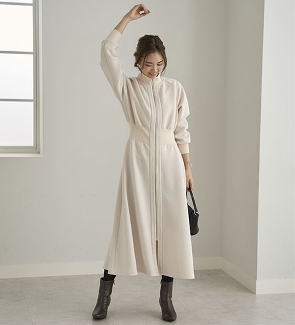 BELLUNA（ベルーナ）の「【ＳＭＡＲＴ　ＥＣＯ　ＪＥＲＳＥＹ】リブ切替ワンピース（ロングワンピース）」｜詳細画像