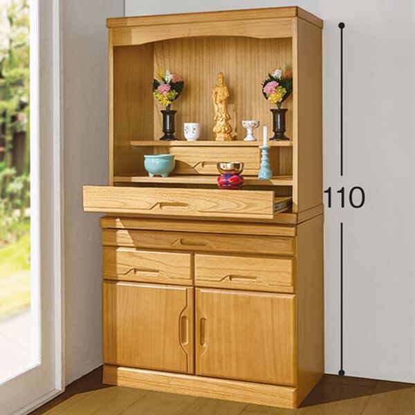 「セットでお得　天然木モダン風仏壇（仏壇・仏具）」｜詳細画像