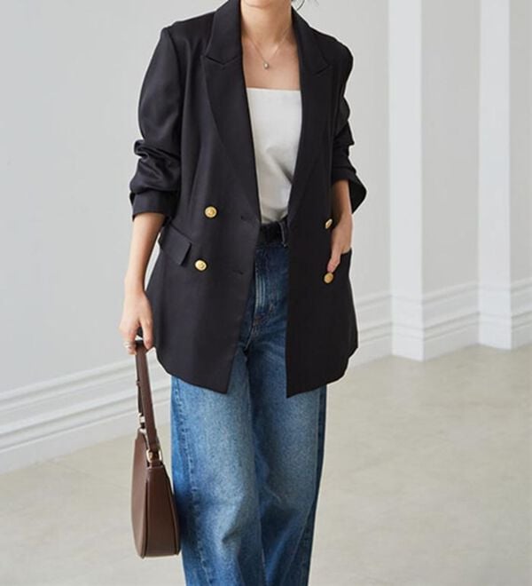 RANAN（ラナン）の「洗える！ゴールド調ボタンWテーラードジャケット（テーラードジャケット）」｜詳細画像