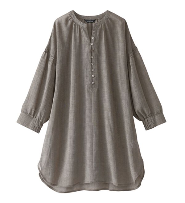 BELLUNA（ベルーナ）の「シャリ感シアー素材多ボタンチュニック（チュニック）」｜詳細画像