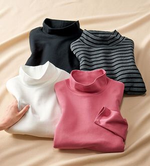 BELLUNA（ベルーナ）の「吸湿発熱ハイネックプルオーバー（カットソー）」｜詳細画像