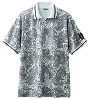 「＜オーシャンパシフィック＞リーフ柄サーフポロシャツ（メンズパーカー）」｜グレー