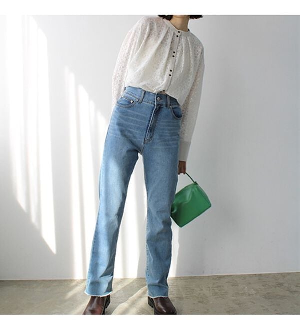 GeeRA（ジーラ）の「前後２ＷＡＹブロック柄レースシャツ（シャツ）」｜詳細画像