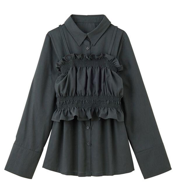 RANAN（ラナン）の「ビスチェ&times;レギュラーカラーシャツ（シャツ）」｜詳細画像