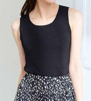 RANAN（ラナン）の「ひんやり！ニットタンクトップ（ニット・セーター）」｜ブラック