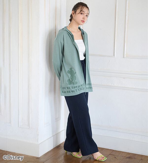 BELLUNA（ベルーナ）の「＜Ｄｉｓｎｅｙ＞【ミッキー】ロゴプリント裏メッシュパーカー（パーカー）」｜詳細画像