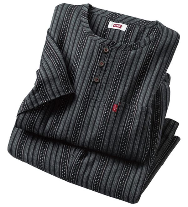 「＜エドウイン＞楽々しじら甚平（メンズルームウェア）」｜ブラック