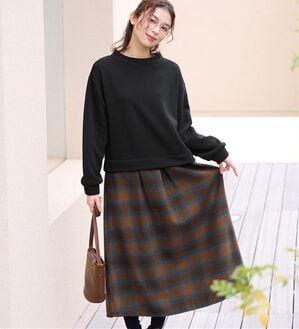 Viola e Viola（ヴィオラ エ ヴィオラ）の「楽ちんコーデドッキングワンピ（ドッキングワンピース）」｜ブラックブラウン系