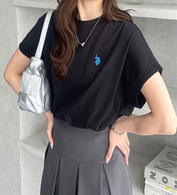 GeeRA（ジーラ）の「【新色追加】【ＵＳ．ＰＯＬＯ．ＡＳＳＮ】綿100％フレンチスリーブＴシャツ（Tシャツ）」｜詳細画像