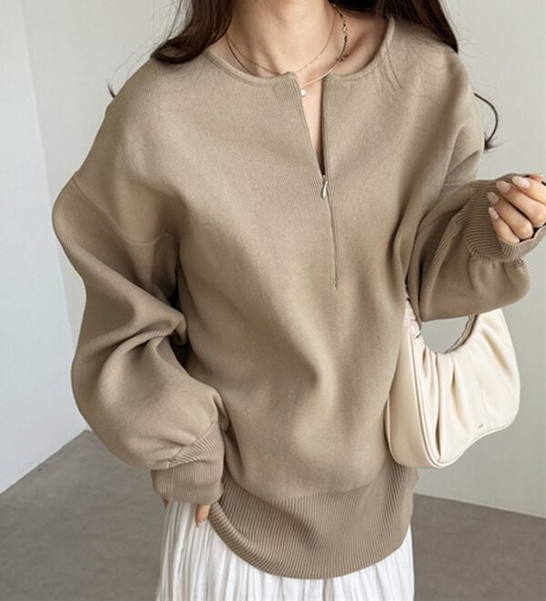 GeeRA（ジーラ）の「ハーフジップニットプルオーバー（ニット・セーター）」｜詳細画像