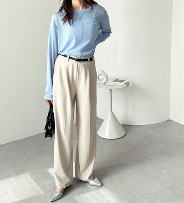 GeeRA（ジーラ）の「美脚魅せタックワイドスラックスパンツ（ワイドパンツ・ガウチョ）」｜詳細画像