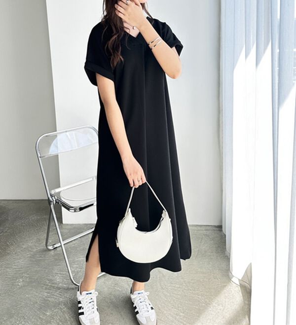 GeeRA（ジーラ）の「ひんやり快適！ジャカードスキッパーワンピ（カットソーワンピース）」｜詳細画像