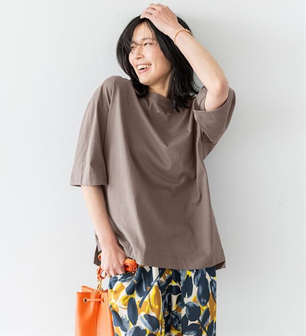 BELLUNA（ベルーナ）の「ひんやリッチコットン大人のゆったりプルオーバー（カットソー）」｜詳細画像