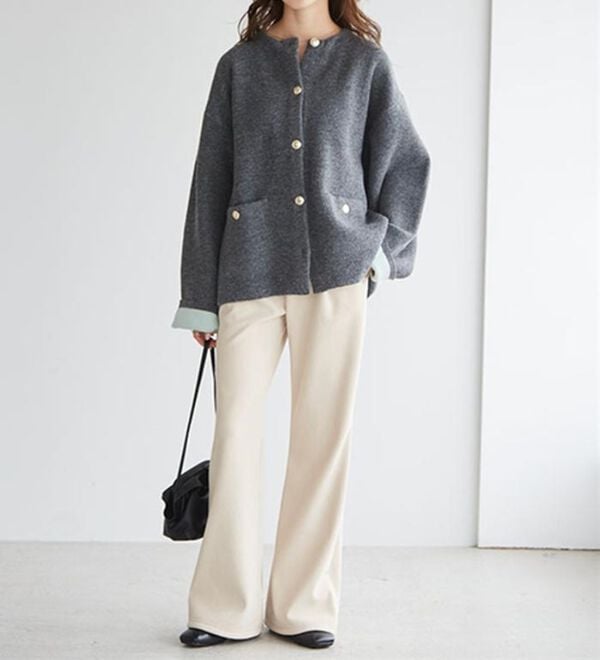 RANAN（ラナン）の「あったか裏ベロアニットコールフレアパンツ（フルレングスパンツ）」｜詳細画像