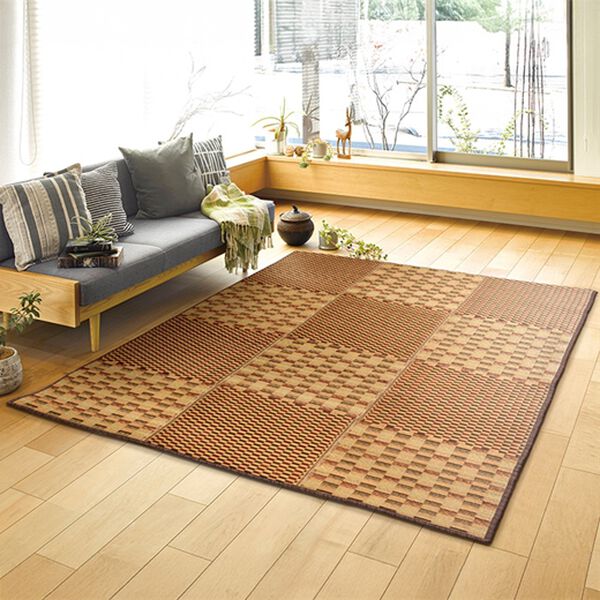 「厚みが選べるはっ水ふっくらコンパクトい草ラグ（い草ラグ）」｜詳細画像