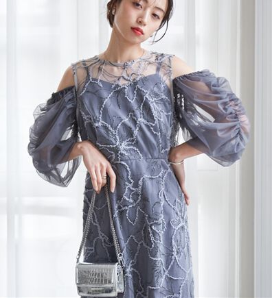 RANAN（ラナン）の「3way袖取り外し可能フェザーレースドレス（その他ワンピース）」