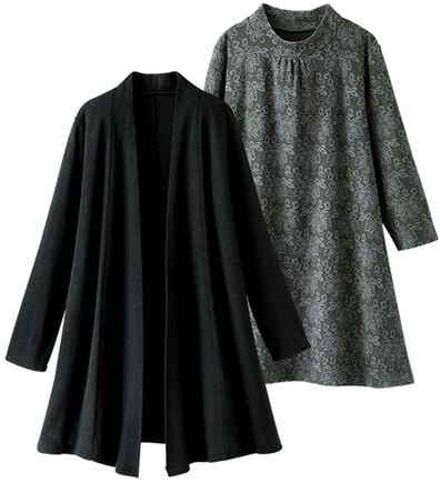 BELLUNA（ベルーナ）の「花柄ジャカード素材トッパーアンサンブル（チュニック）」