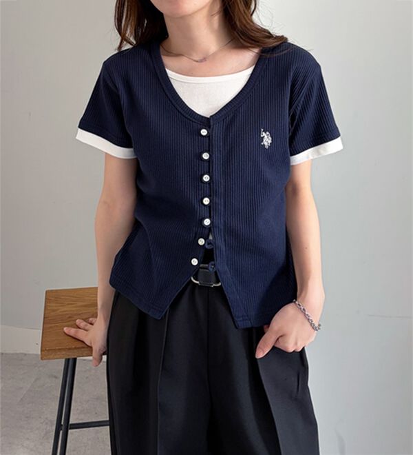 RANAN（ラナン）の「＜U.S.POLO ASSN.＞バイカラーレイヤード風カットソーTシャツ（カットソー）」｜詳細画像