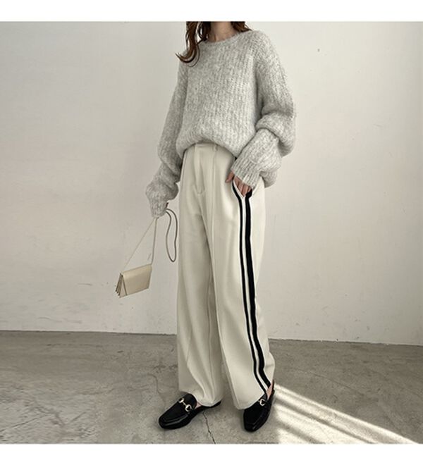 GeeRA（ジーラ）の「サイドラインハイウエストパンツ（フルレングスパンツ）」｜詳細画像