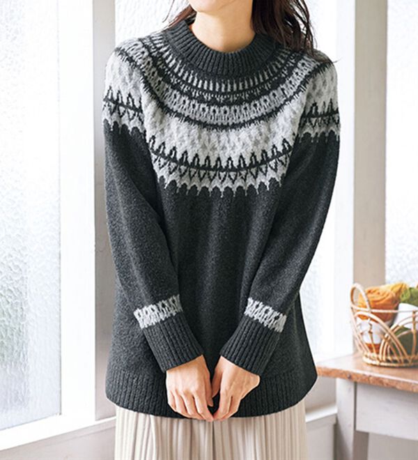 BELLUNA（ベルーナ）の「ノルディック柄ジャカードニットプルオーバー（ニット・セーター）」｜詳細画像