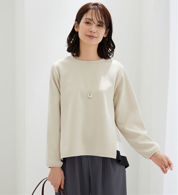 BELLUNA（ベルーナ）の「裾配色プリーツデザインプルオーバー（カットソー）」｜詳細画像