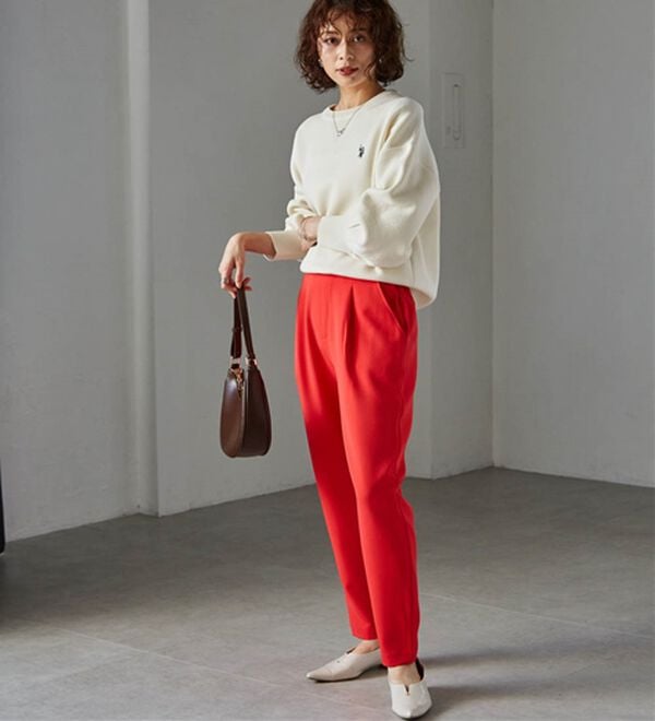 RANAN（ラナン）の「【選べる股下】美脚シルエットタックパンツ（股下６１・６５ｃｍ）（フルレングスパンツ）」｜詳細画像