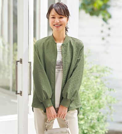 BELLUNA（ベルーナ）の「ふくれジャカードブルゾン（ブルゾン）」