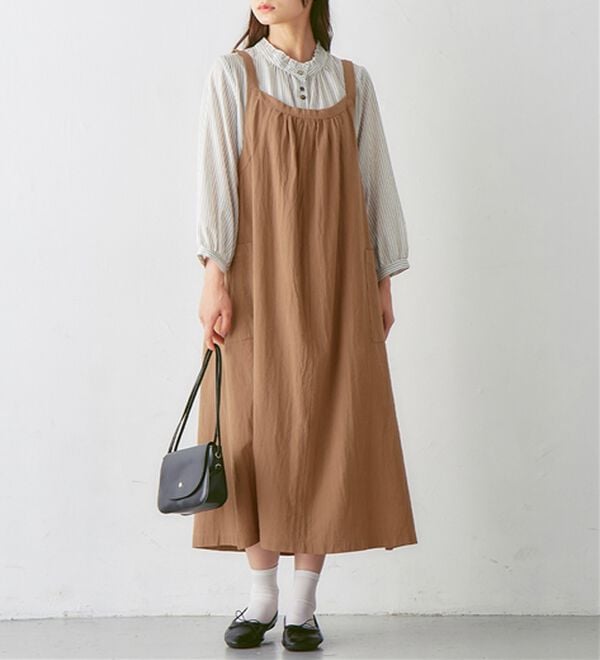 Viola e Viola（ヴィオラ エ ヴィオラ）の「綿１００％たっぷりギャザーのジャンパースカート（ジャンパースカート）」｜詳細画像