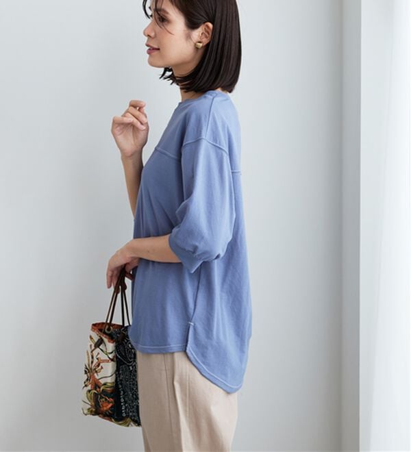 BELLUNA（ベルーナ）の「配色ステッチデザインプルオーバー（カットソー）」｜詳細画像