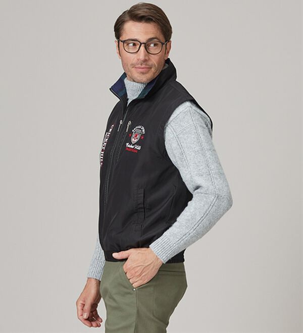 「ブランドデザイン裏フリースベスト（メンズベスト）」｜詳細画像