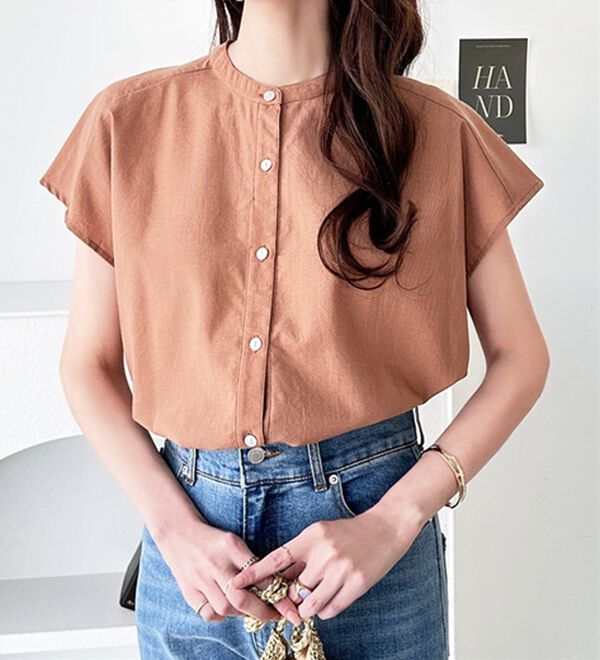 GeeRA（ジーラ）の「綿タッチフレンチスリーブブラウス（ブラウス）」｜詳細画像