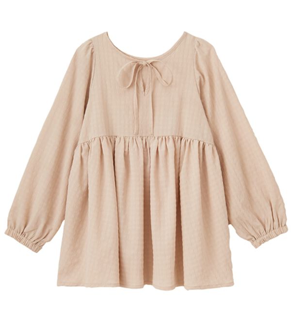 GeeRA（ジーラ）の「前後２ＷＡＹリボンペプラムチュニック（チュニック）」｜詳細画像