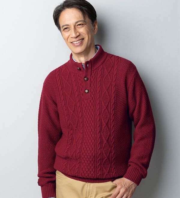 「＜キンロック　アンダーソン＞英国羊毛セーター　スタンド衿（メンズニット・セーター）」｜詳細画像