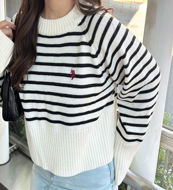 GeeRA（ジーラ）の「【ＵＳ．ＰＯＬＯ　ＡＳＳＮ】ショート丈ニット（ニット・セーター）」｜詳細画像